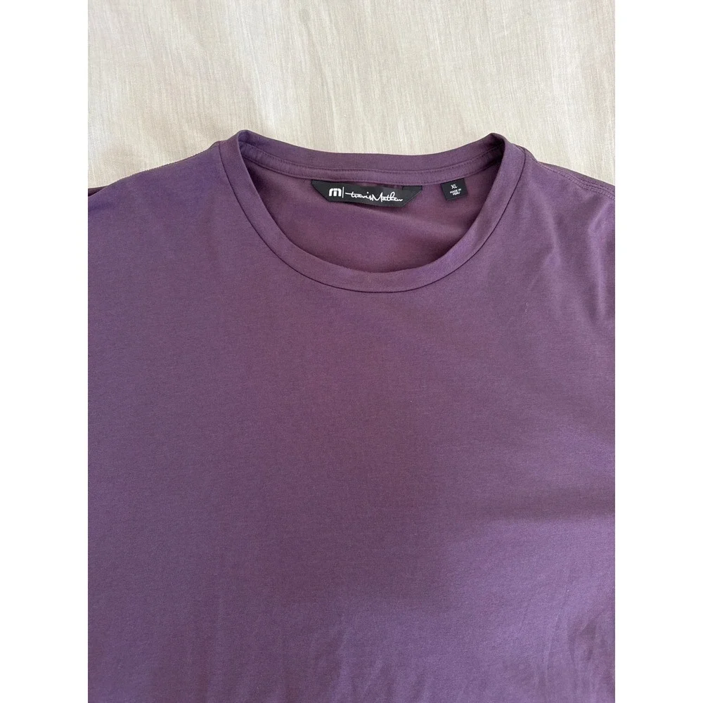 TravisMathew The Crew Long Sleeve Performance Golf Shirt Purple Men XL